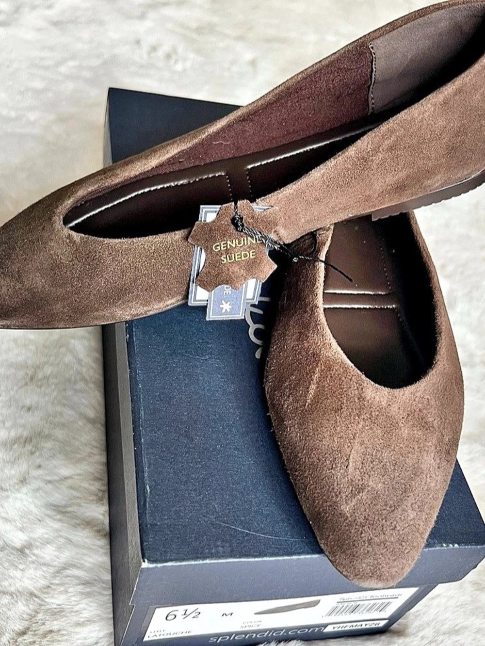 Splendid LaTouche Suede Pointed-Toe Flats Brown US 6.5 NWT - Picture 2 of 6